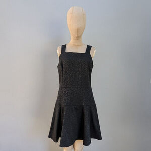 Thakoon Addition Black Jacquered Leopard Dress Size 10